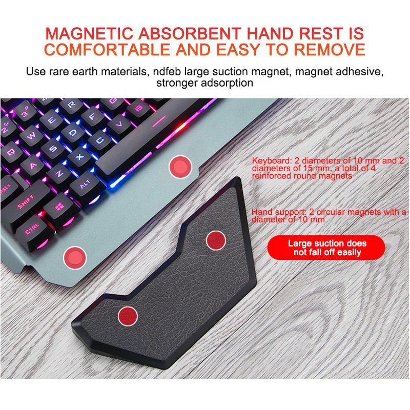 Gaming Keyboard with RGB Backlight and Phone Holder