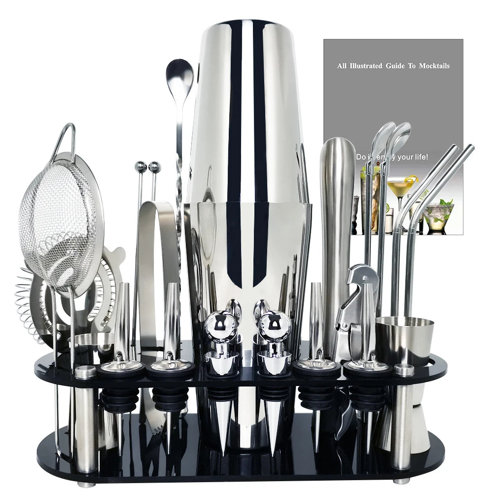 22Pcs Bar Tool Kit with 750ml/600ml Boston Cocktail Shaker