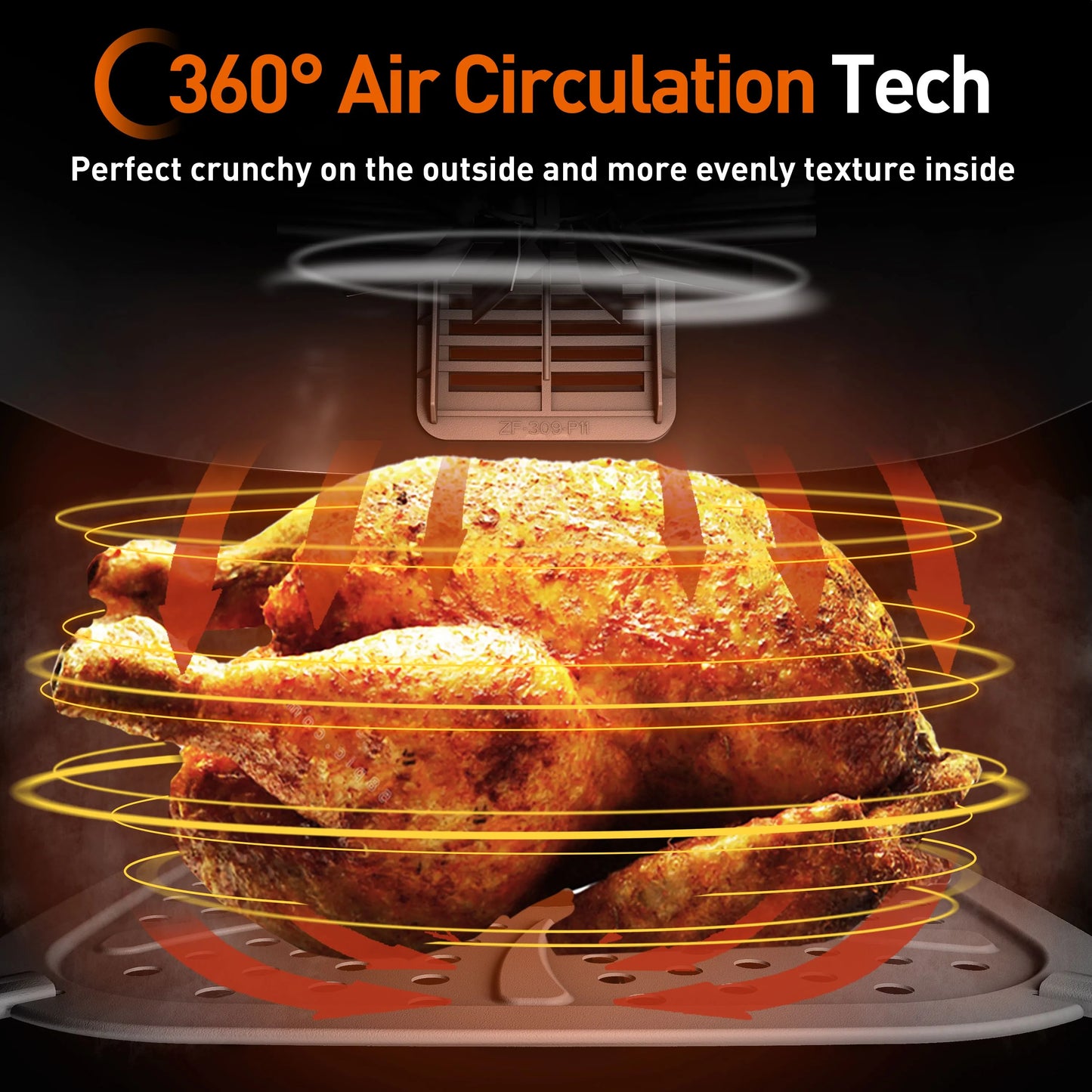 Air Fryer with Large 4.8QT Basket and Digital LED Touch Screen