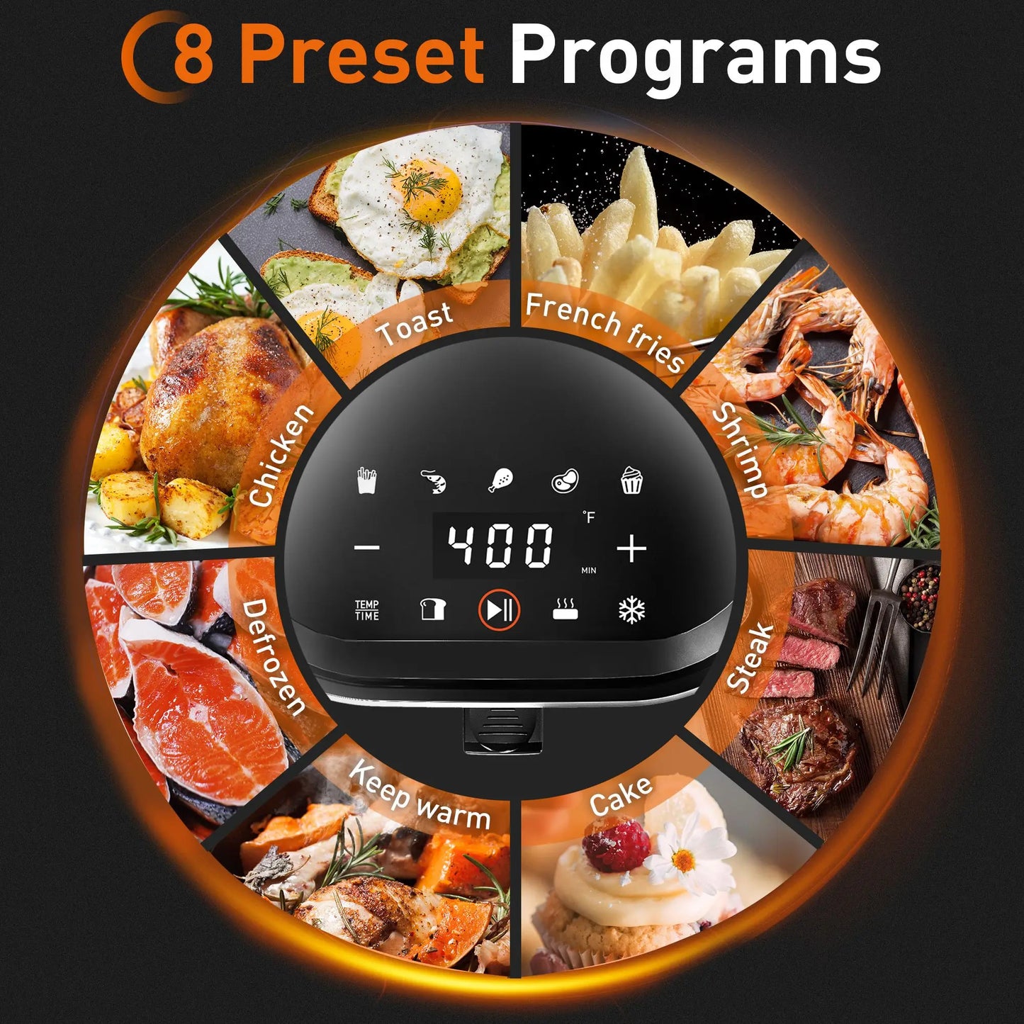 Air Fryer with Large 4.8QT Basket and Digital LED Touch Screen