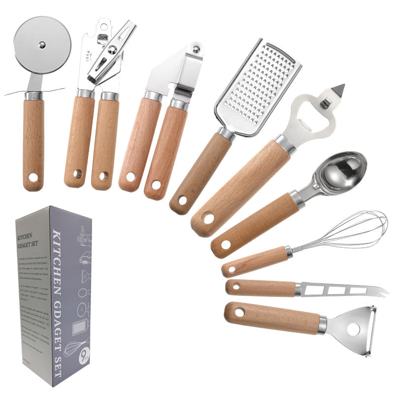 Creative Kitchen Gadget Set w/Wooden Handles