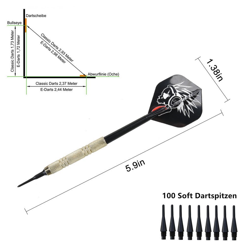 12 Darts - Plastic Tip for Electronic Dart Board