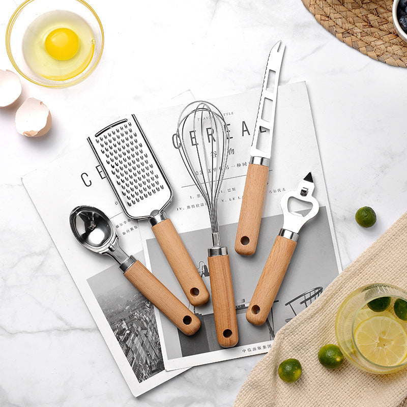 Creative Kitchen Gadget Set w/Wooden Handles